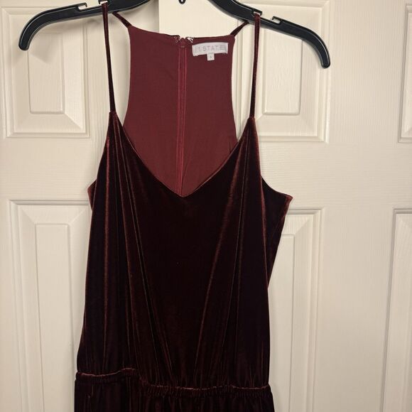 1.State The Nomad Rich Red Velvet Romper Women’s Size Small Christmas Holidays - Picture 3 of 9